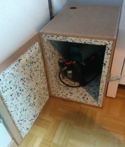 DIY soundproof box with air compressor inside