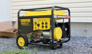 yellow generator on wheels