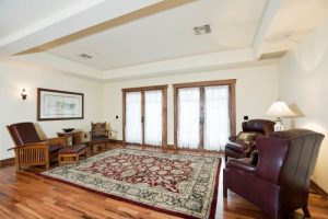 living room with area rug - how to soundproof a floor
