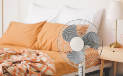 fan in bedroom