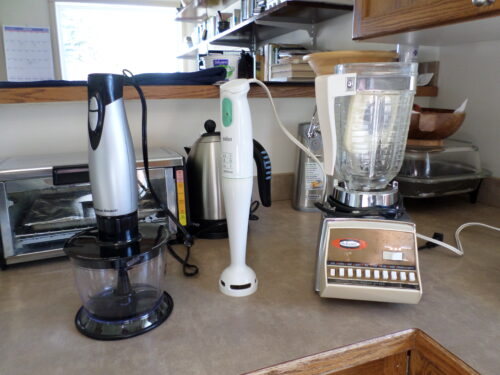 3 blenders side by side on the countertop